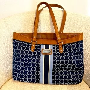 Tommy Hilfiger Blue Tote with Leather Straps